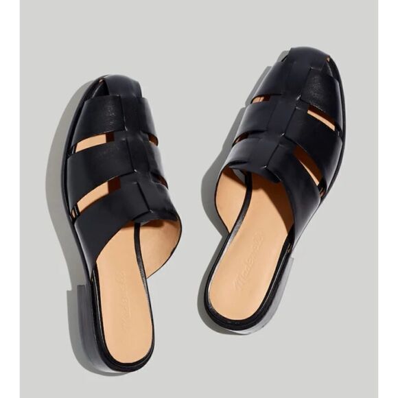 Madewell The Dixson Fisherman Mule in True Black Size 9/ excellent - Picture 2 of 9